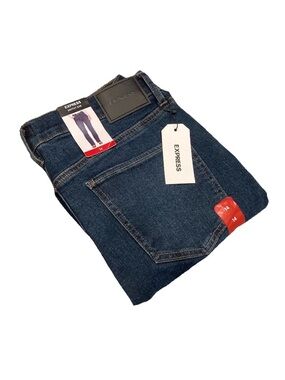 Express Woman’s Size 14 Bootcut Stretch Dark Blue Jeans NWT, $98 MSRP